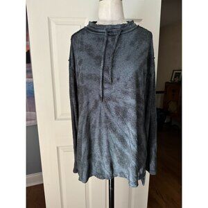 NWT Max Studio Textured Hooded Tunic Night Sky Pullover XS RUNS BIG